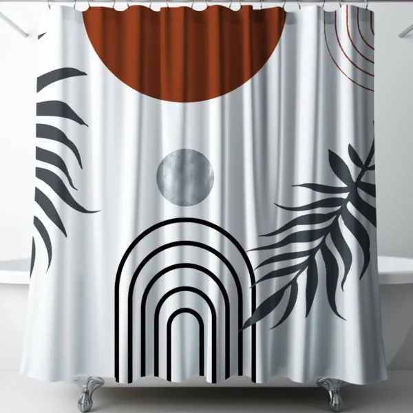 Terracotta Eclipse Boho Shower Curtain