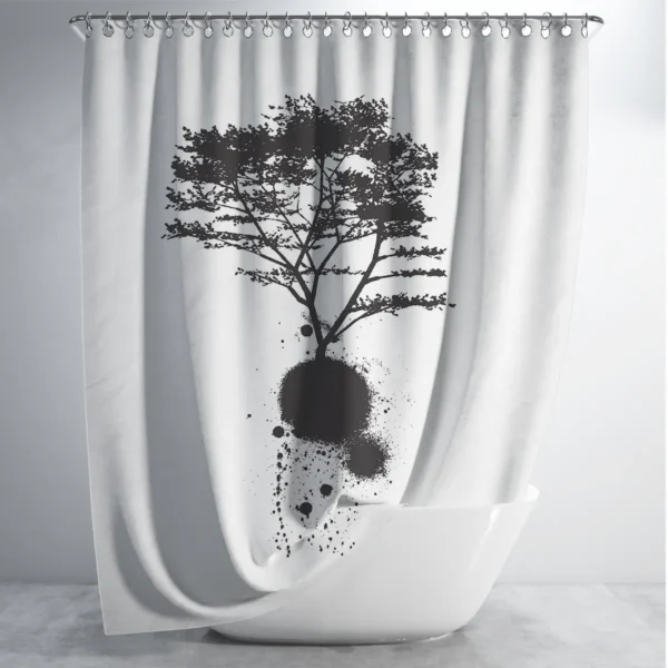 Ink Splash Tree Art Shower Curtain