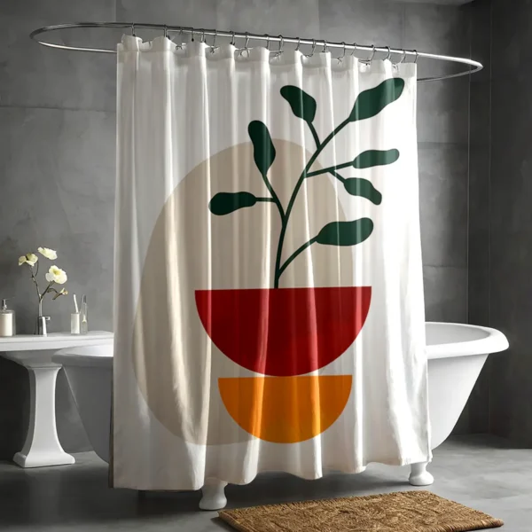 Terracotta Bloom Boho Shower Curtain