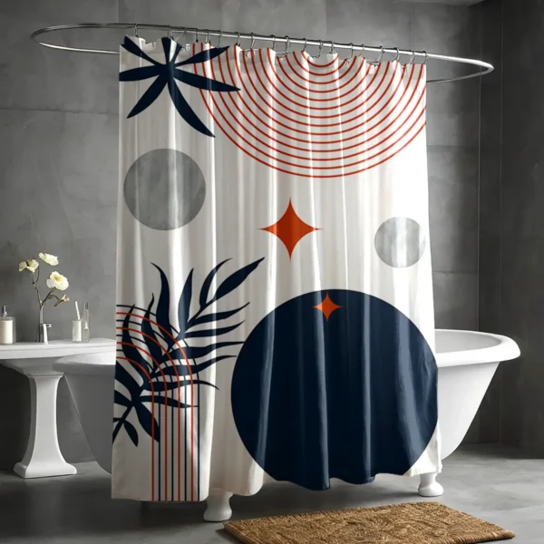 Midnight Orbit Boho Shower Curtain