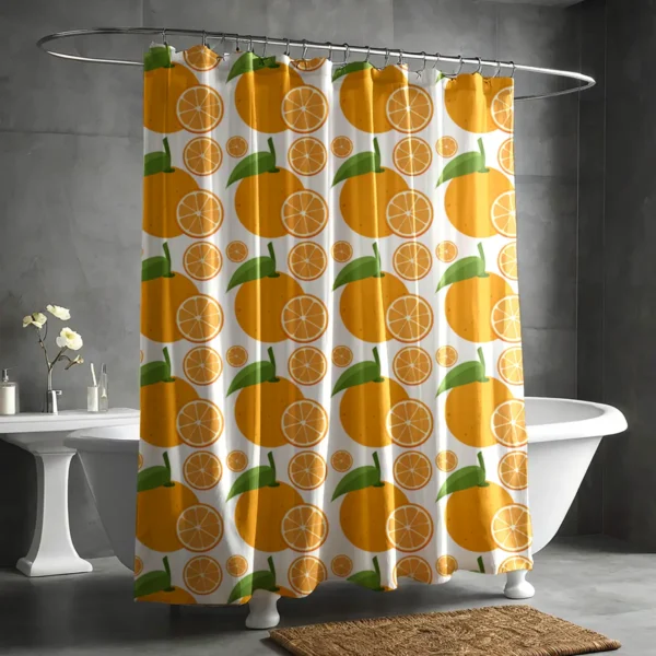 Zesty Orange Pattern Shower Curtain