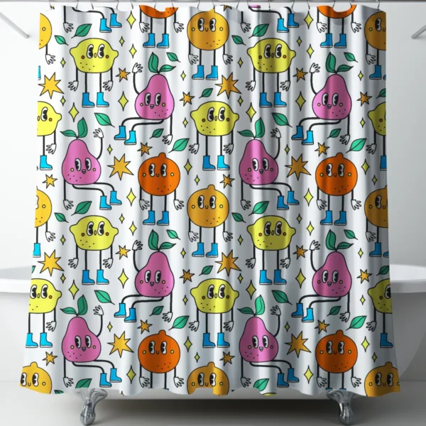 Kitschy Fruit Friends Shower Curtain
