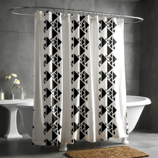 Tribal Arrows Black & White Shower Curtain