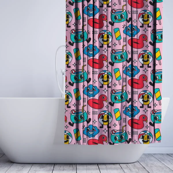 Summer Fun Doodle Shower Curtain