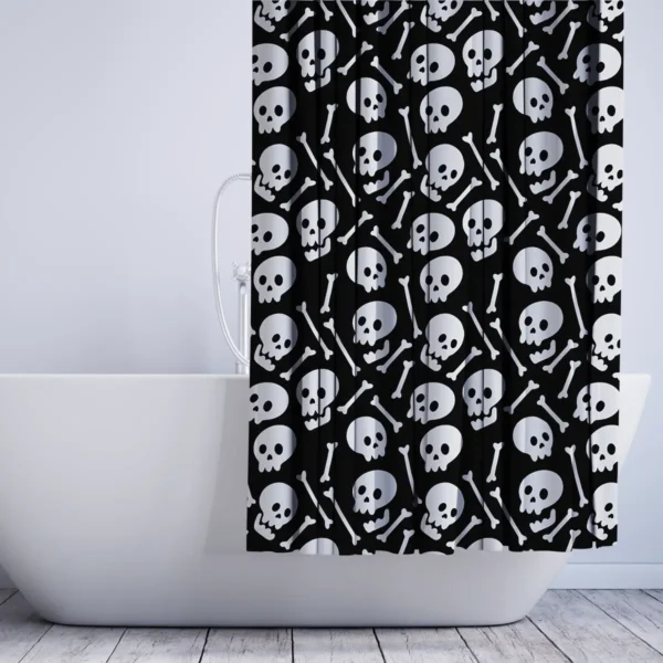 Playful Skull & Bones Shower Curtain