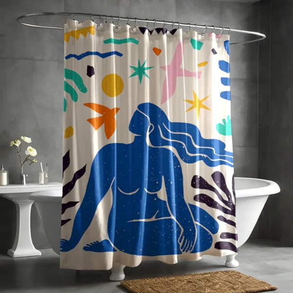 Seated Woman & Birds Matisse Shower Curtain