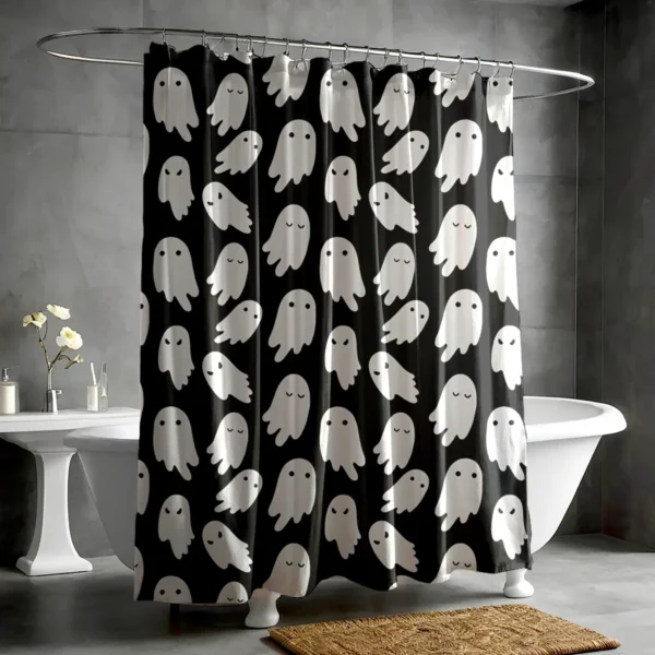 Cute Ghost Pattern Halloween Shower Curtain
