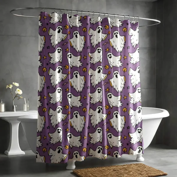 Spooky Ghost Halloween Shower Curtain