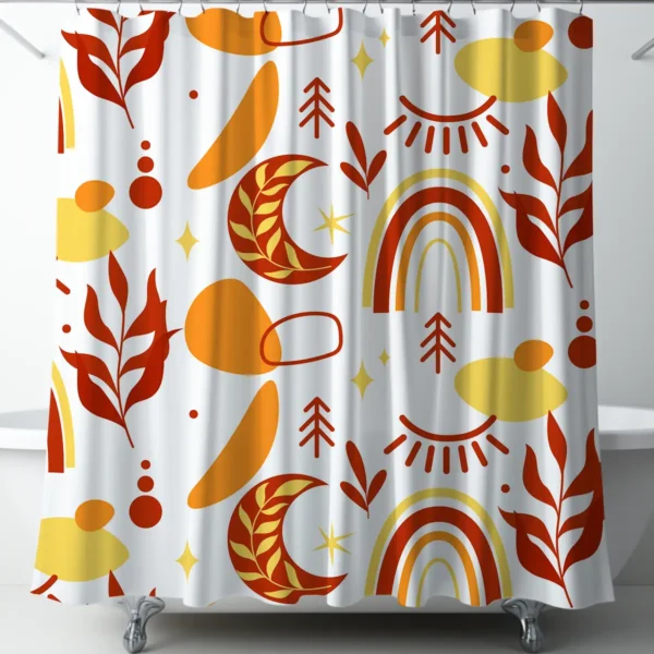Boho Celestial Rainbow Shower Curtain
