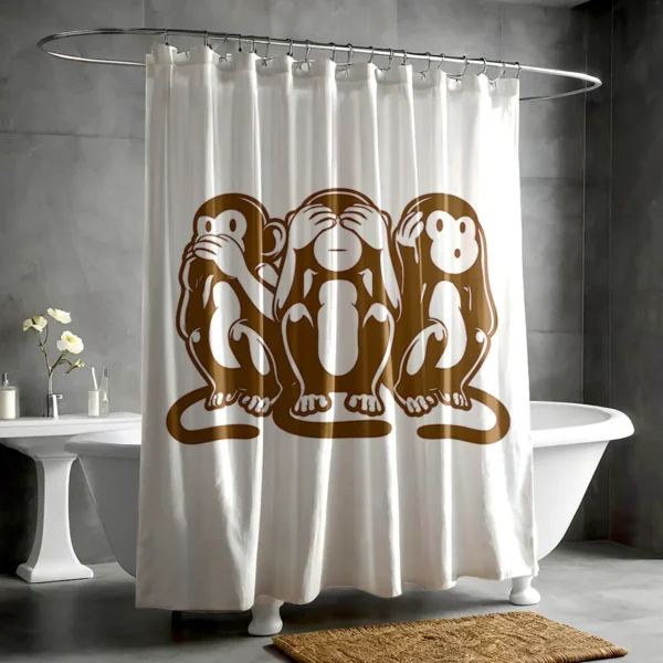 Three Wise Monkeys Shower Curtain