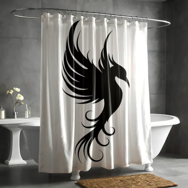 Majestic Phoenix Silhouette Shower Curtain