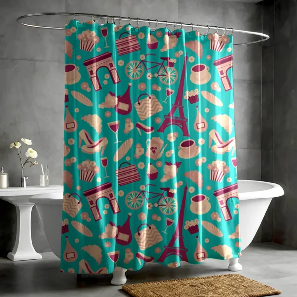Paris Lifestyle Icons Shower Curtain